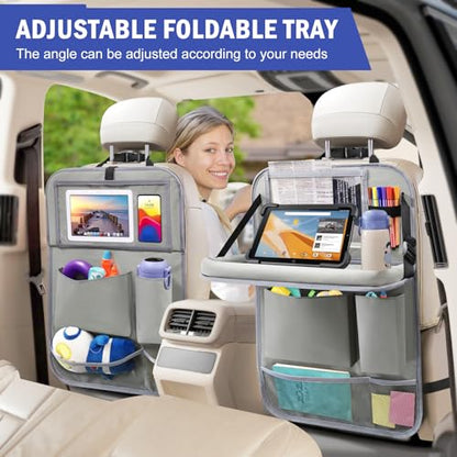 2Pack Car Backseat Organizer with Foldable Table Tray (2 Count)
