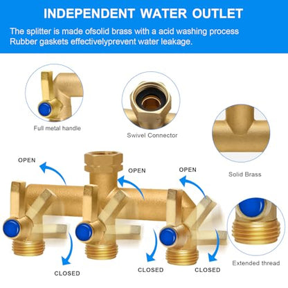 Brass Garden Hose Splitter