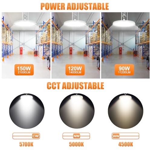 10 Pack LED High Bay Light 150W 120W 90W Adjustable