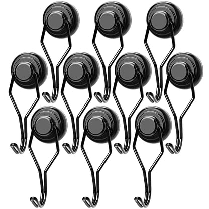 Magnetic Hooks 10 Pack 80Lbs Heavy Duty Neodymium Magnet Hook (10 Count)
