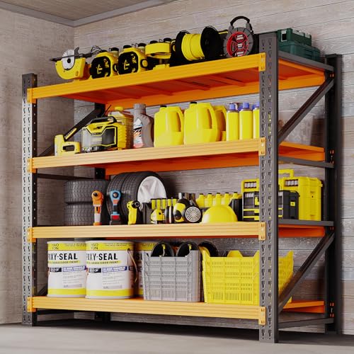 BYBYNSOE 48" W Storage Shelves 3000lbs Garage Metal Shelving Heavy Duty Garage Shelves Adjustable Storage Shelves for Industrial