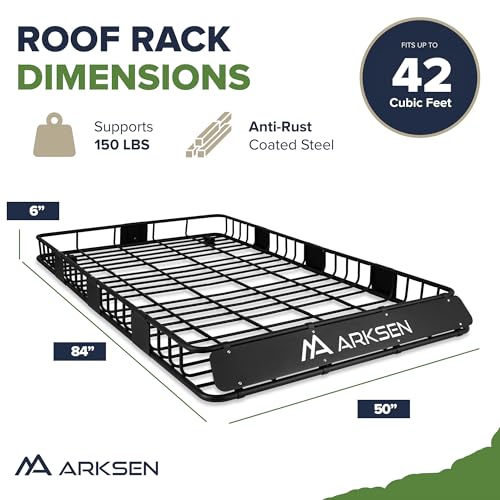 84" x 50" x 6" Extra Wide Roof Rack Basket with Extension