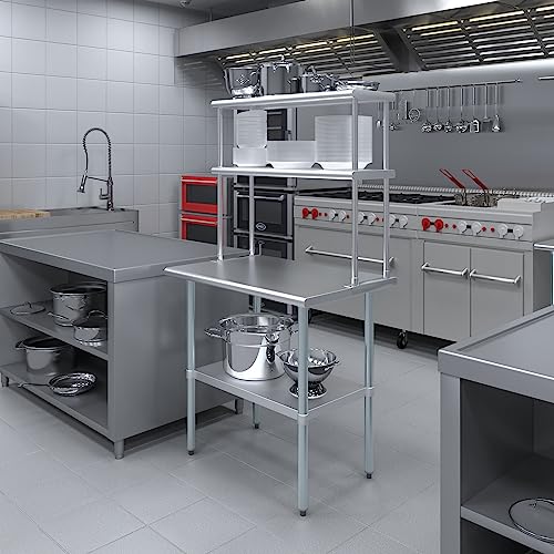 Stainless Steel Work Table Double Tier Overshelf (2 Count)