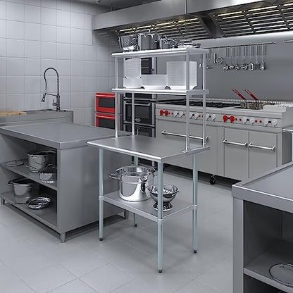 Stainless Steel Work Table Double Tier Overshelf (2 Count)