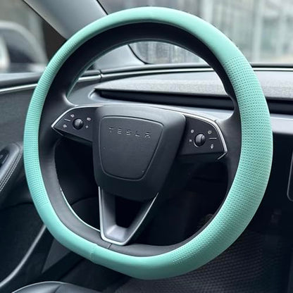 Nappa Leather Steering Wheel Cover for Tesla Model Y