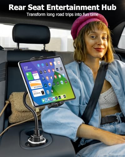 Gooseneck Car Cup Holder Tablet Mount