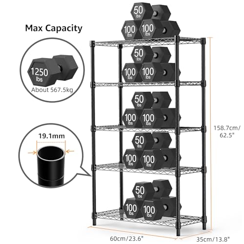 1250 lbs Storage Shelving Utility Shelving Unit 5 (5 Count)