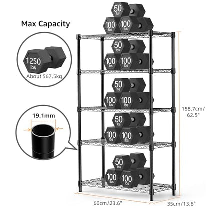 1250 lbs Storage Shelving Utility Shelving Unit 5 (5 Count)