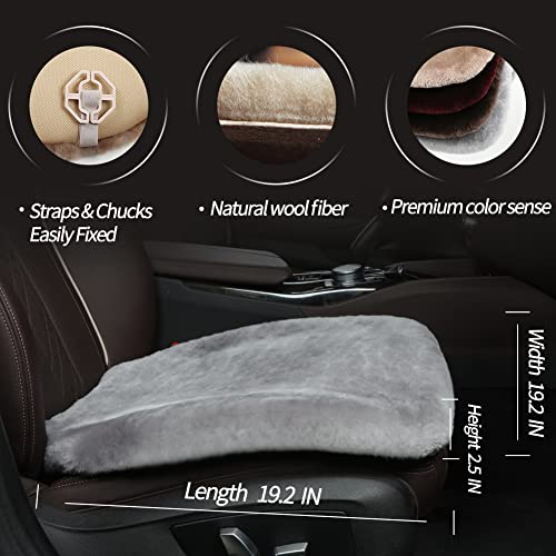 Genuine Sheepskin Car Seat Cushion Seat Covers for Cars Trucks SUV Comfort Seat Protector Pad for Car Driver Seat Car Accessories for Women Office Chair Car Decor