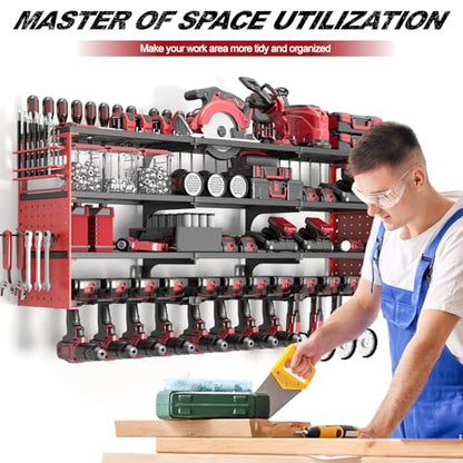 52" Metal Power Tool Organizer Wall Mount