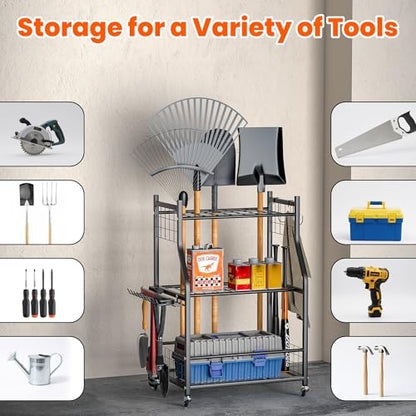 Garden Tool Organizer Yard Storage Stand for Garage w