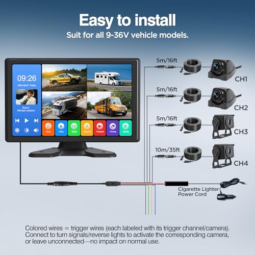 4 Channel Backup Camera System