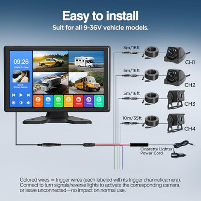4 Channel Backup Camera System