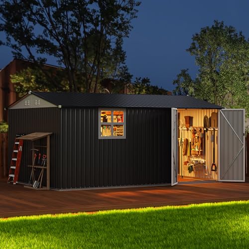 12x14 FT Outdoor Storage Metal Shed with Window
