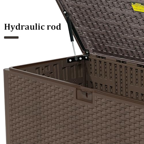 180 Pro Gallon Waterproof Outdoor Storage Bin Resin Deck Box for Patio