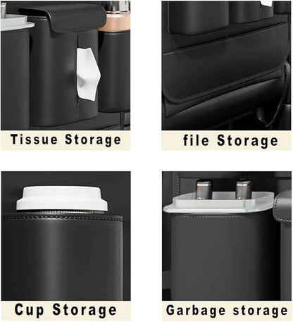 GMQ Backseat Car Organizer with Touch Screen,Protectors Kick Mats Travel Accessories for Kids,Multifunctional Seat Back Organizer Car Travel Organizer Accessories (Beige, 1PC)