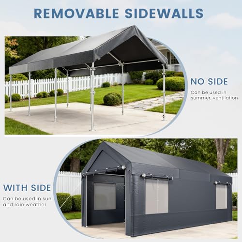 Carport 10' x 20' Heavy Duty Carport with Roll