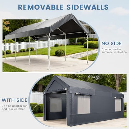 Carport 10' x 20' Heavy Duty Carport with Roll