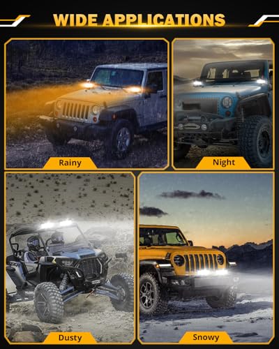7 Inch LED Light Bar 6 Modes Amber White Series LED Pod Lights (2 Count)