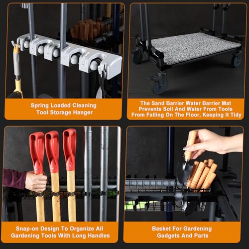 Heavy Duty Garden Tool Organizer Cart Ideal for Gardening