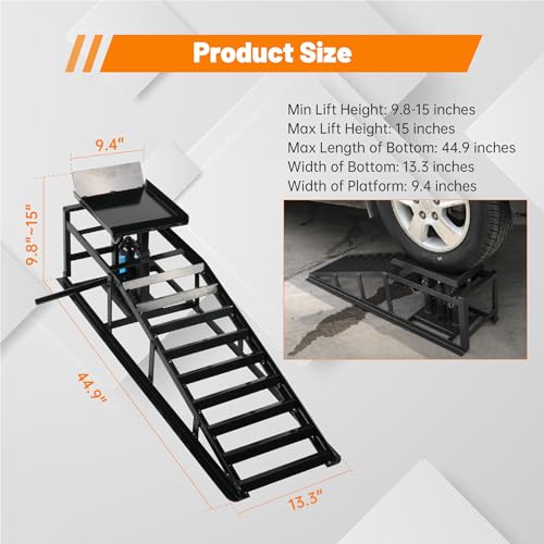 2 Pack 5T Low Profile Hydraulic Car Ramps (2 Count)
