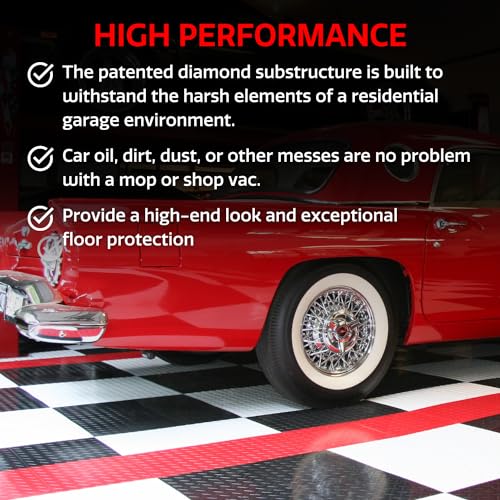 SnapLock RaceDeck Diamond 12"x12" Interlocking Garage Tiles (12 Sq Ft)