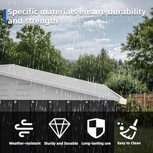 JY QAQA 6x4 FT Metal Outdoor Garden Storage Shed