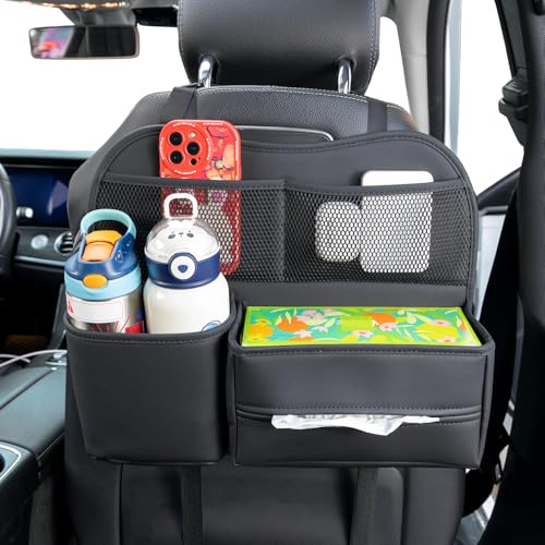 Multifunctional Car Seat Back Organizer with Large Tissue Box Holder