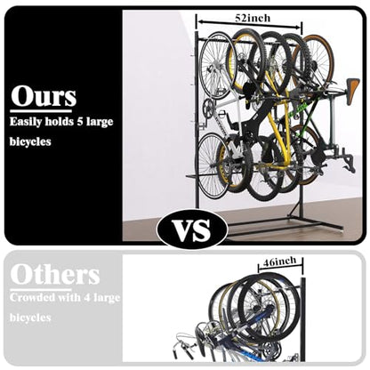 Freestanding Bike Storage Rack for 5 Bikes