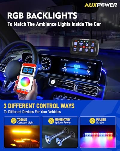 RGB 8 Gang Switch Panel with App Control Toggle Momentary Pulsed