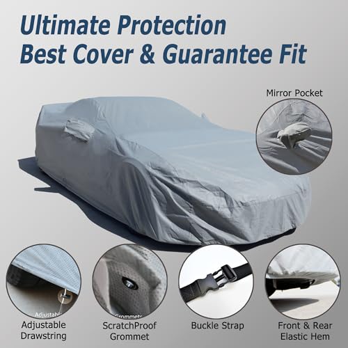 All Weather Waterproof car Cover Good for rain Snow uv Protection dust mid