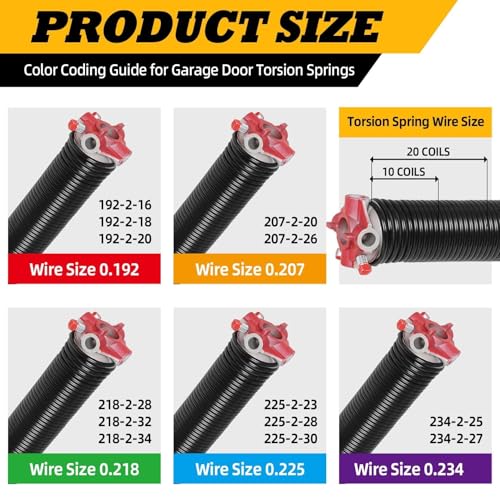 Pair of 2" Garage Door Torsion Springs 0.218X2"X28"