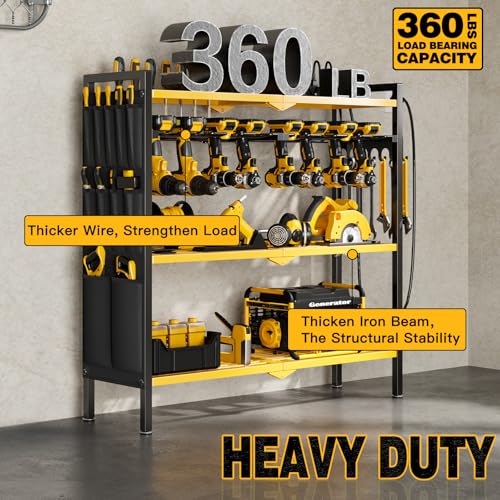 Power Tool Organizer Cart with Charging Station