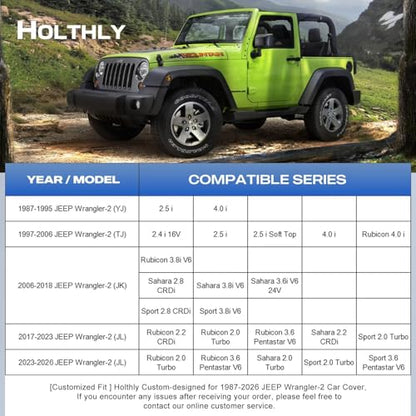 10 Layers Car Cover Custom Fit for Jeep Wrangler 2Door 2dr