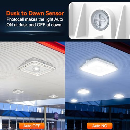 LED Canopy Light with Dusk to Dawn Photocell