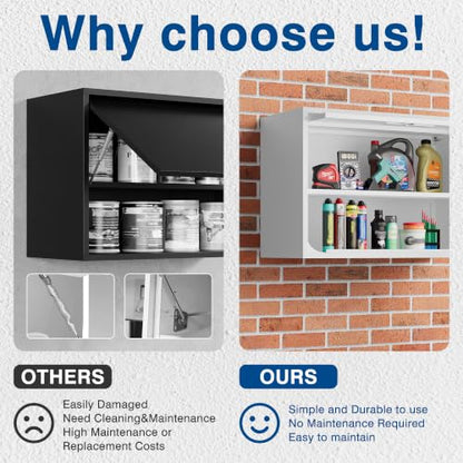 Metal Storage Cabinet White Wall Cabinets with Shelf and Locking Door