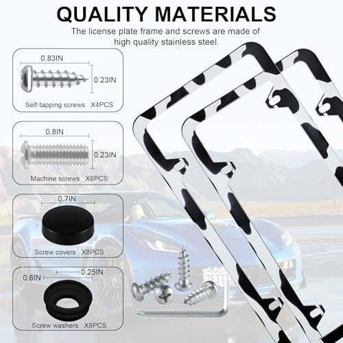 4 Holes Stainless Steel License Plate Frames