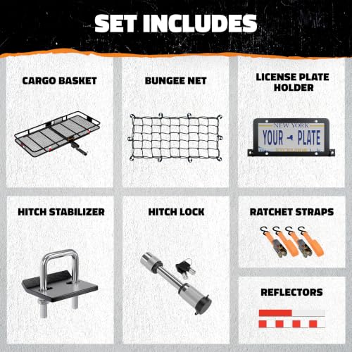 60"x24"x6" XL Heavy Duty Trailer Hitch Cargo Carrier w