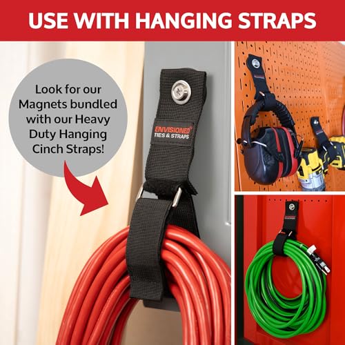 Black Heavy Duty Magnet for Hanging Straps (2 Count)