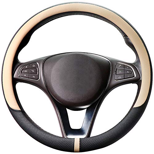 Breathable Car Steering Wheel Cover 15 inch Auto Universal Leather Wrap Non