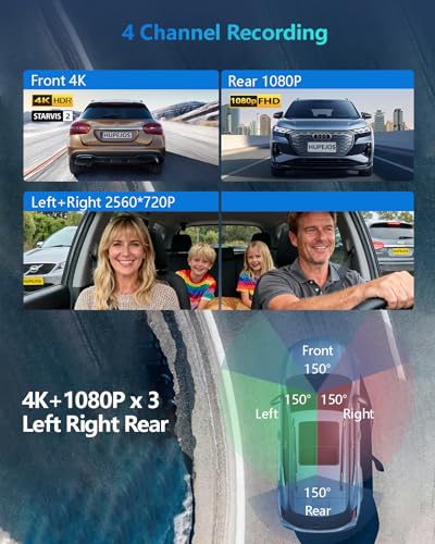 AI 4K Dash Cam Front and Rear