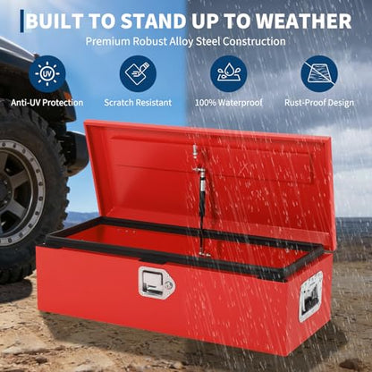 Truck Bed Tool Box 39x13x9.6 Inch Heavy Duty Steel Metal Tool Box for Truck Bed