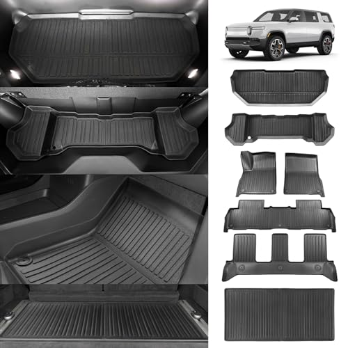 Compatible with Rivian R1S All Weather Cargo Liners Frunk Mat&Floor Liners&Trunk Mat Set Anti