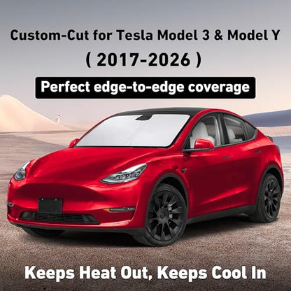 Windshield Sun Shade Compatible with Tesla Model 3 & Model Y