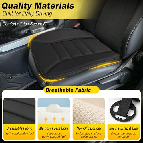 3 Piece Memory Foam Car Seat Cushion Set for Driving Comfort (3 Count)