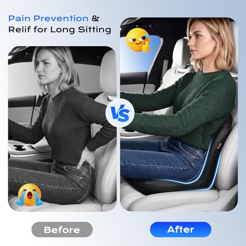 Car Seat Cushion and Lumbar Support Pillow One Piece