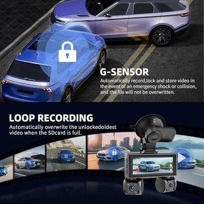 360° View 4 Channel Dash Cam Front and Rear