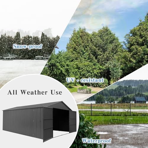 Domi 12x15FT Outdoor Metal Garage Shed