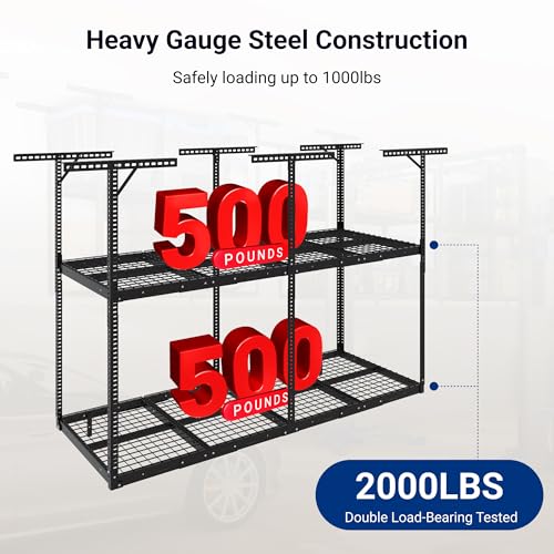 3x8 2 Tier Overhead Ceiling Garage Storage Rack