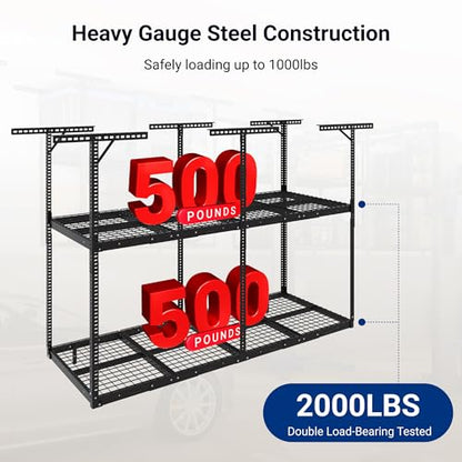 3x8 2 Tier Overhead Ceiling Garage Storage Rack